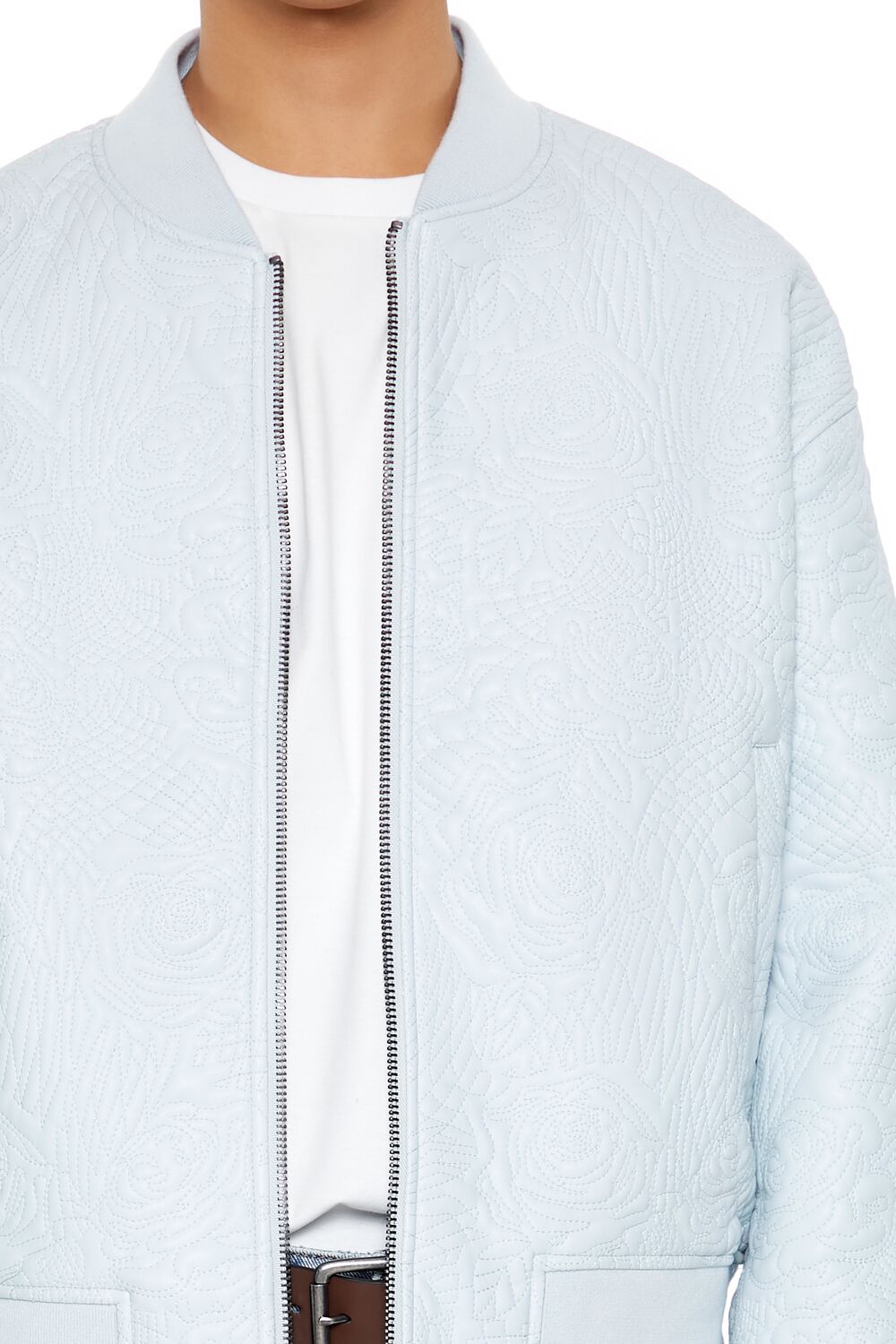 Embossed Rose Bomber Jacket
