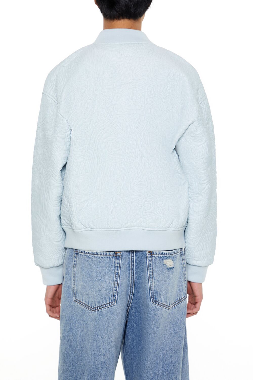Embossed Rose Bomber Jacket