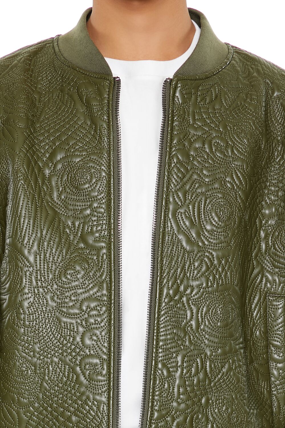 Embossed Rose Bomber Jacket