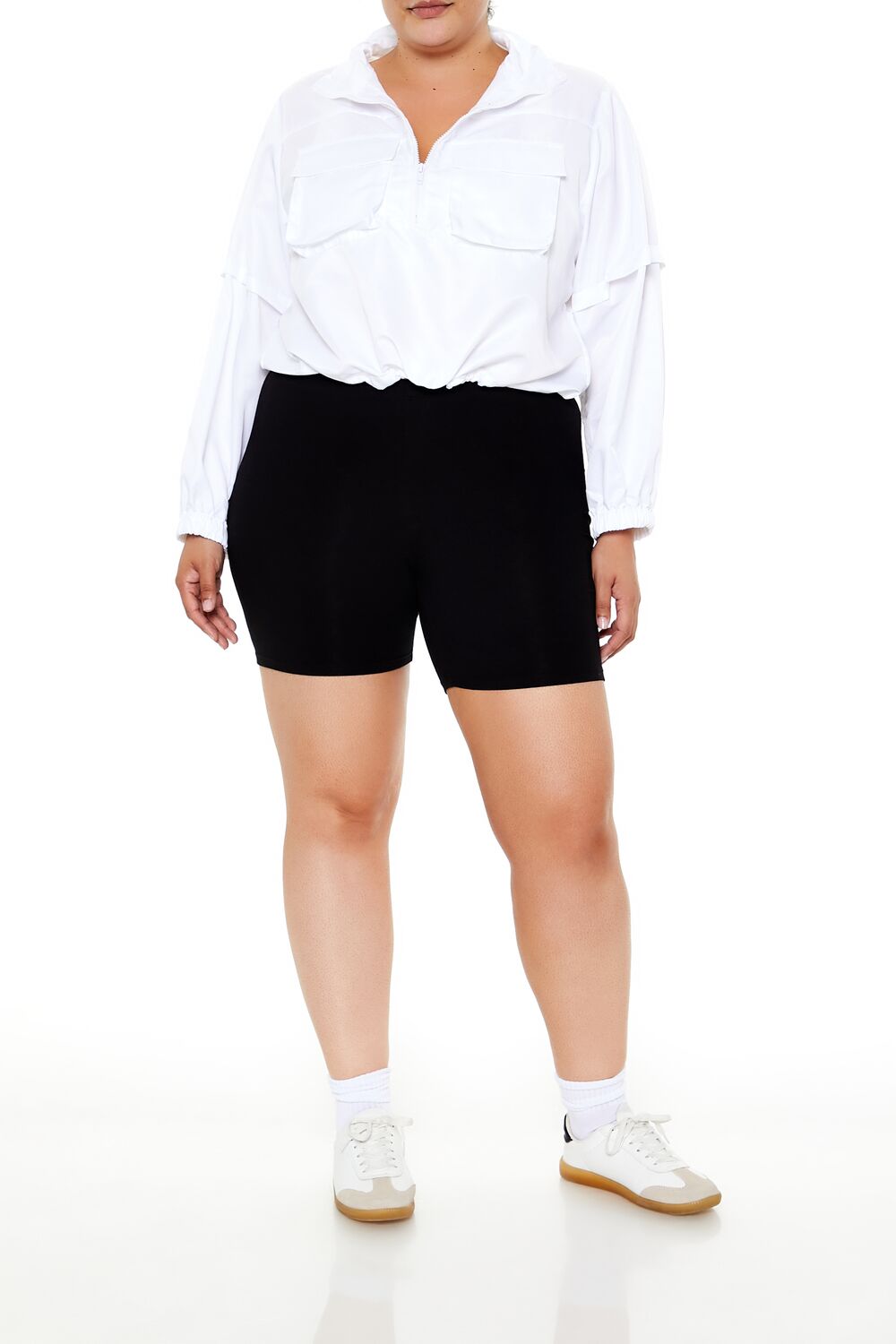 Plus Size Cropped Anorak Jacket