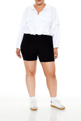 Plus Size Cropped Anorak Jacket