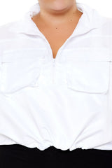 Plus Size Cropped Anorak Jacket
