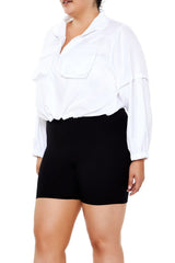 Plus Size Cropped Anorak Jacket
