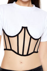 Sheer Corset Combo Crop Top