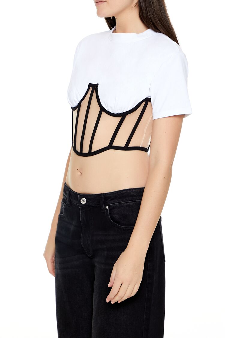 Sheer Corset Combo Crop Top