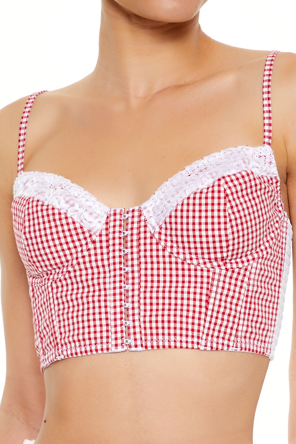 Gingham Lingerie Cropped Cami