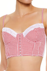 Gingham Lingerie Cropped Cami