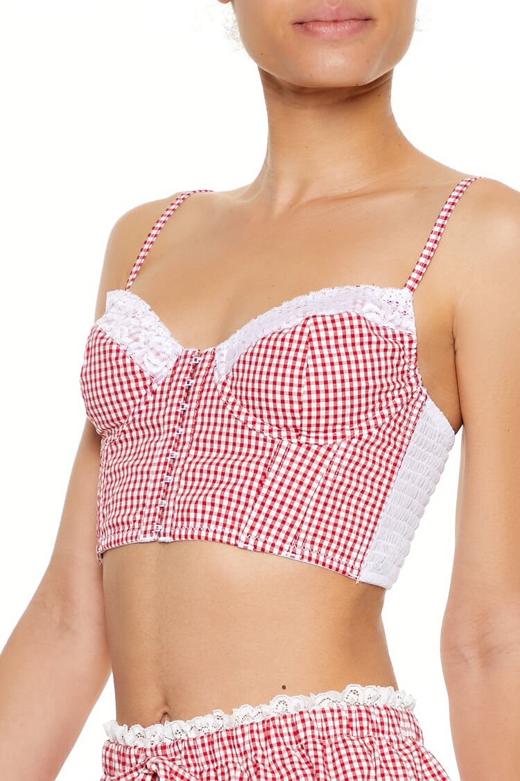 Gingham Lingerie Cropped Cami