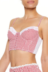 Gingham Lingerie Cropped Cami