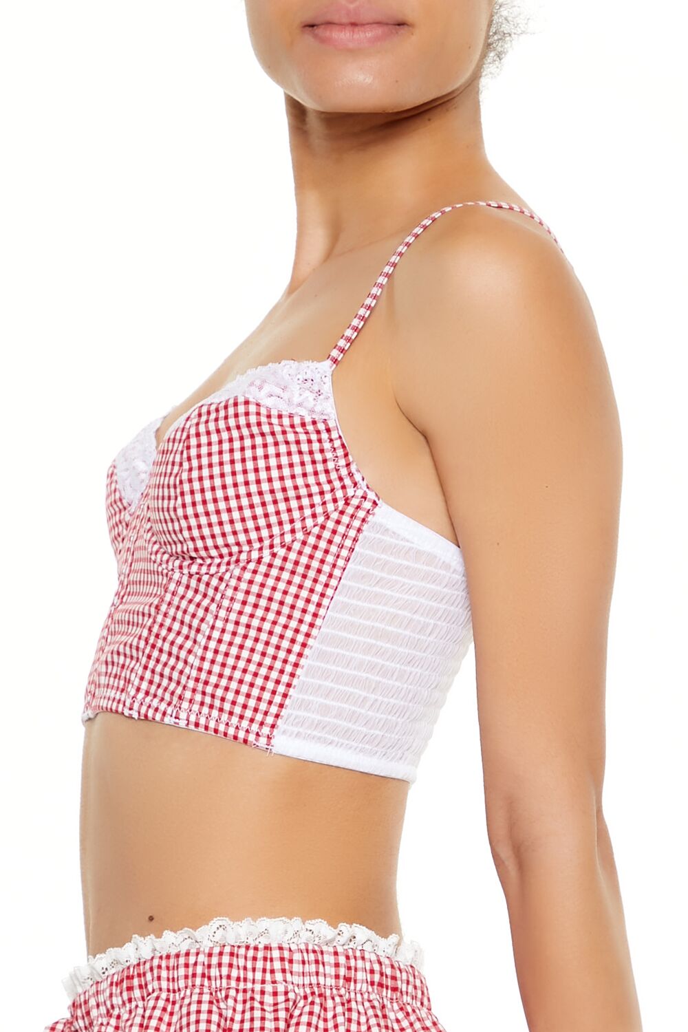 Gingham Lingerie Cropped Cami