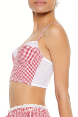 Gingham Lingerie Cropped Cami