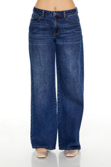 Heart Bow Mid-Rise Baggy Jeans