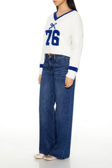 Heart Bow Mid-Rise Baggy Jeans