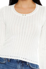 Pointelle Rosette Top
