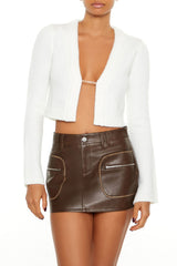 Chain Open-Front Cardigan Sweater