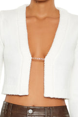 Chain Open-Front Cardigan Sweater