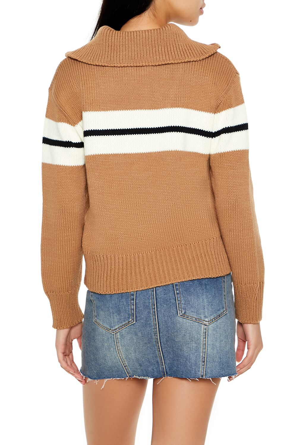 Half-Zip Striped Sweater