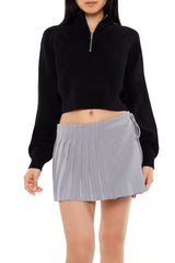 Raglan Half-Zip Cropped Sweater