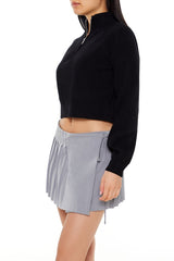 Raglan Half-Zip Cropped Sweater