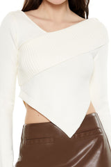 Crossover Cropped Sweater