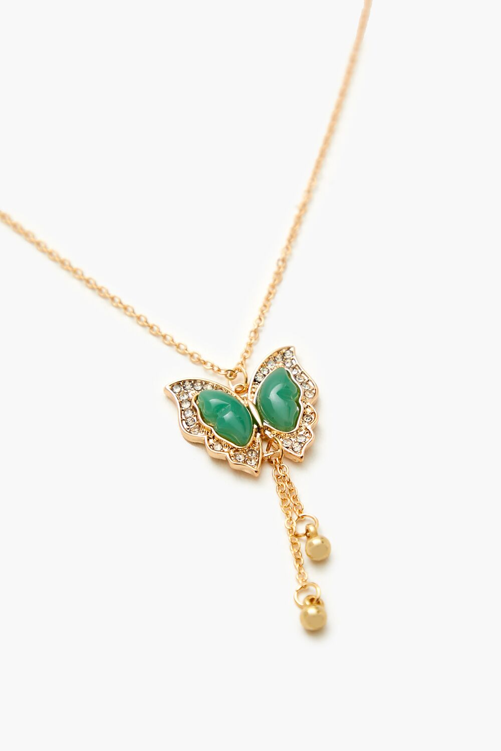 Faux Stone Butterfly Necklace