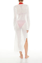 Crochet O-Ring Swim Cover-Up Maxi Dress