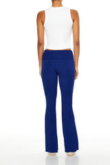 Ribbed Foldover Flare Pants