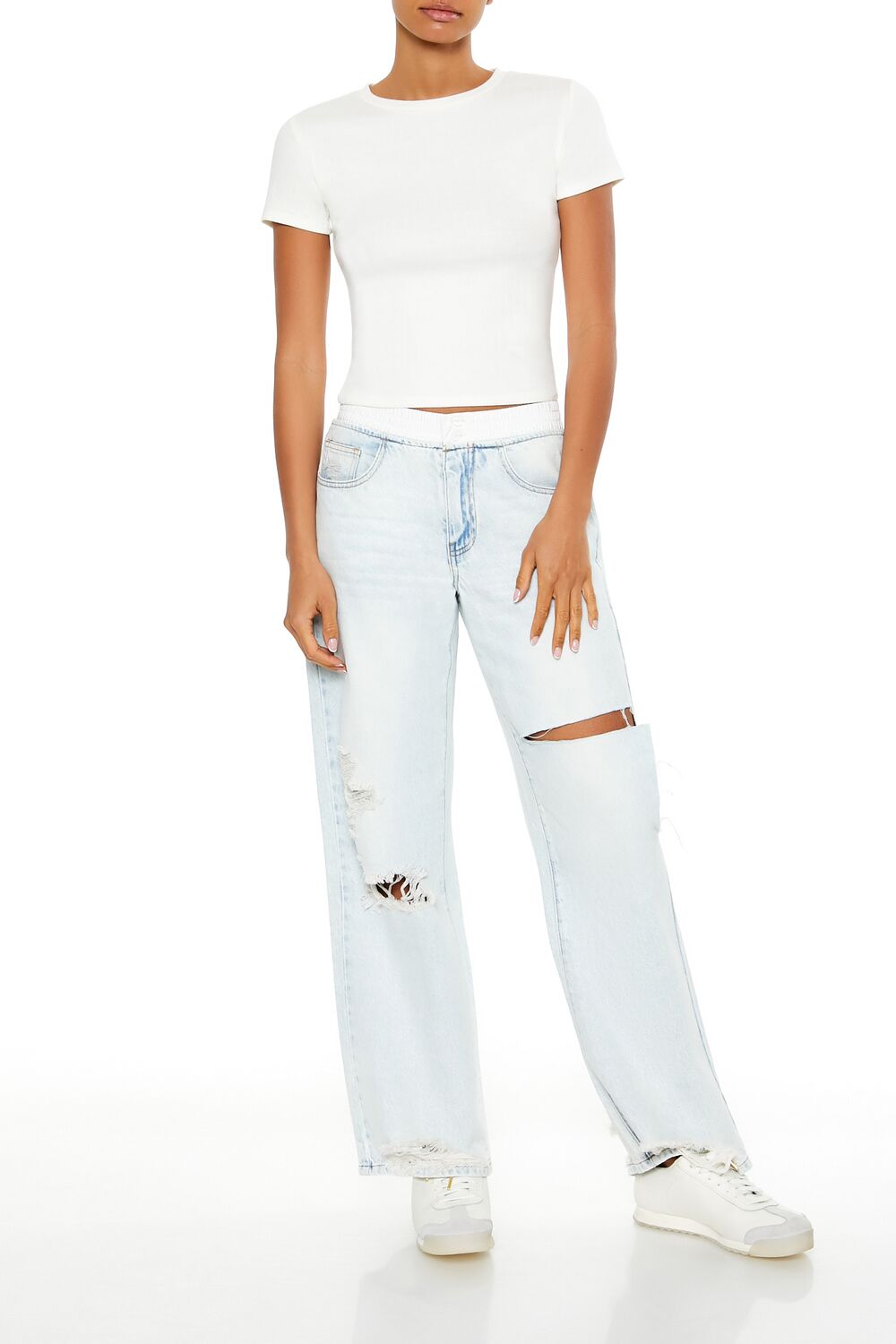 Cotton-Blend Cropped Tee