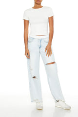 Cotton-Blend Cropped Tee