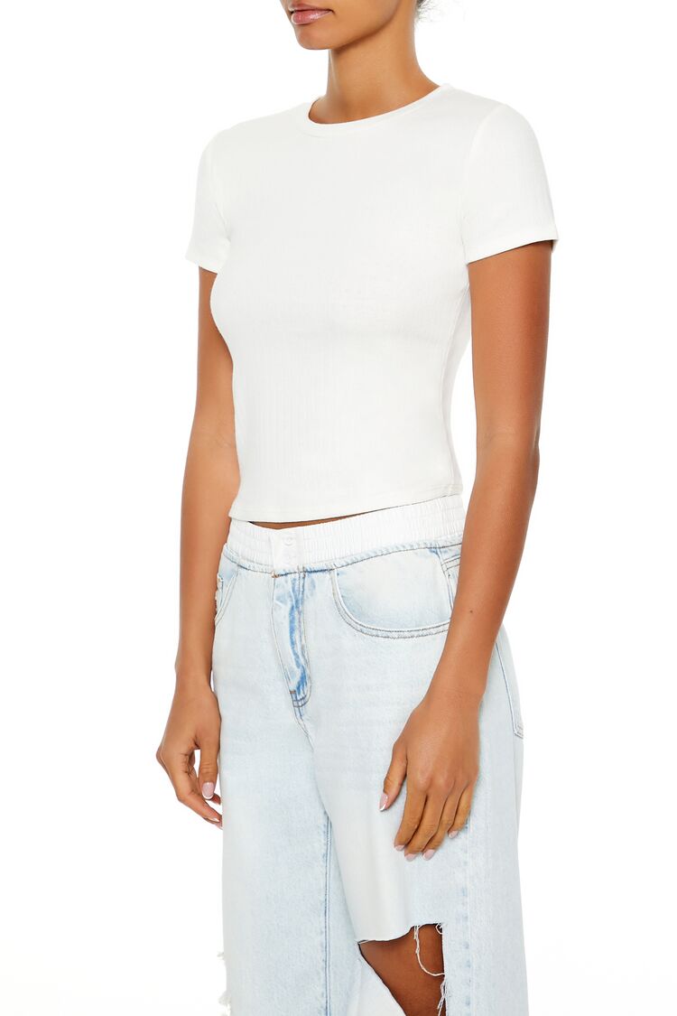 Cotton-Blend Cropped Tee