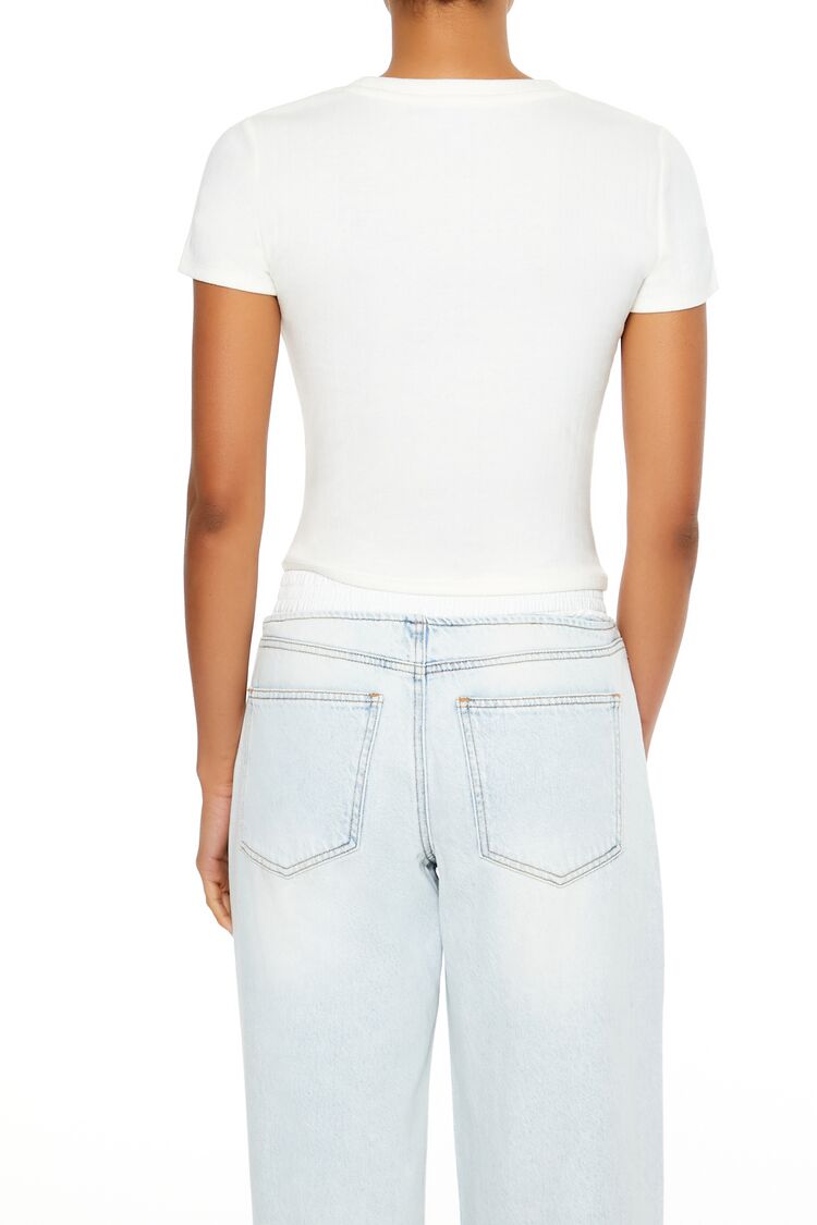 Cotton-Blend Cropped Tee