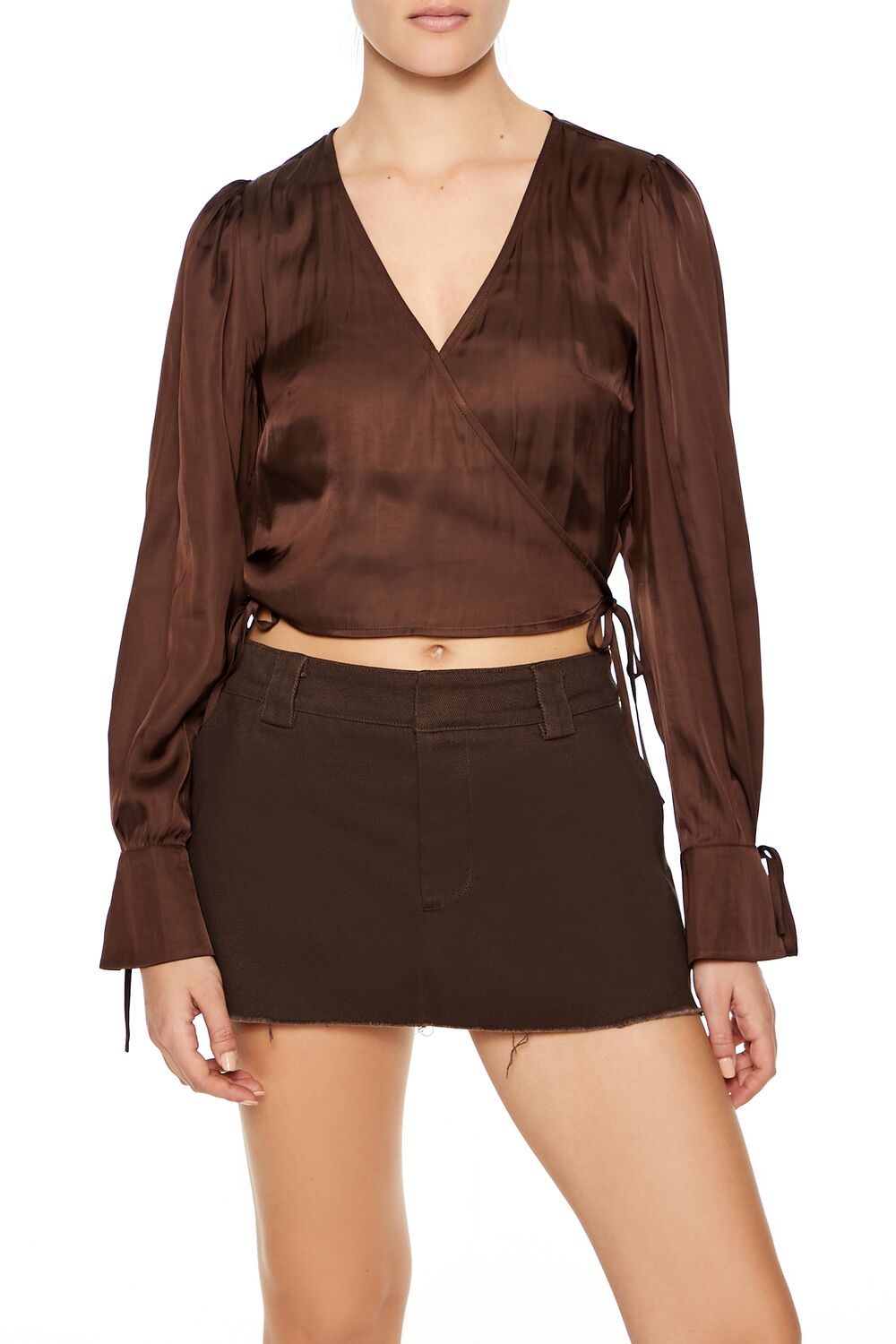Tie-Front Wrap Crop Top