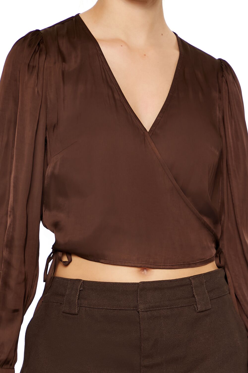 Tie-Front Wrap Crop Top