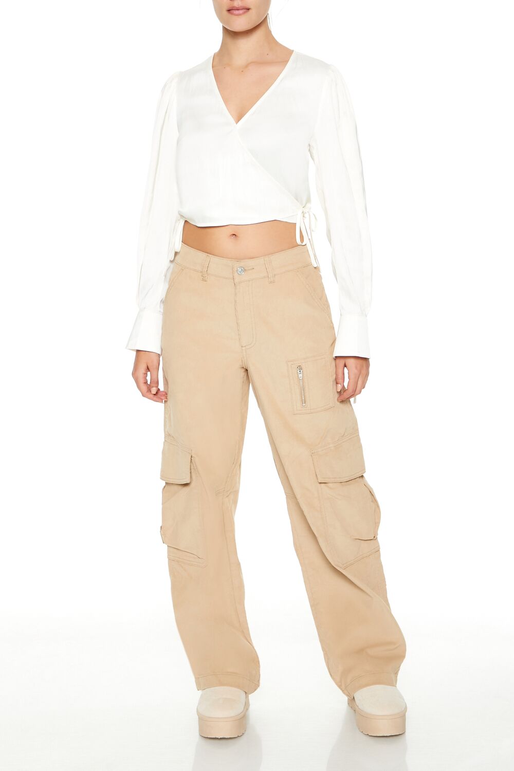 Tie-Front Wrap Crop Top