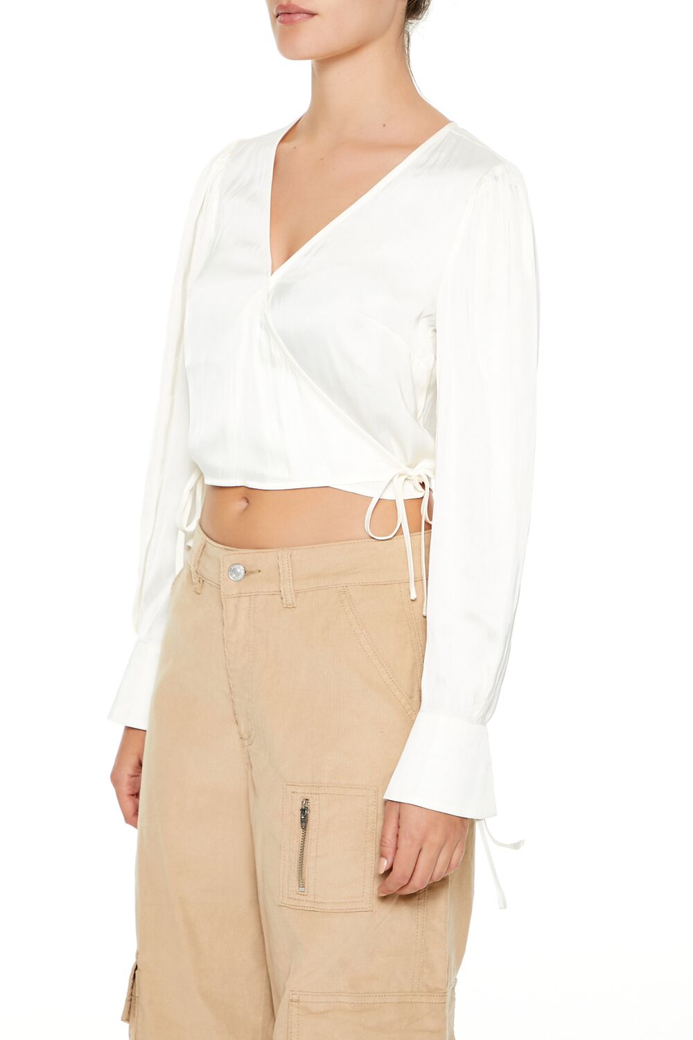 Tie-Front Wrap Crop Top