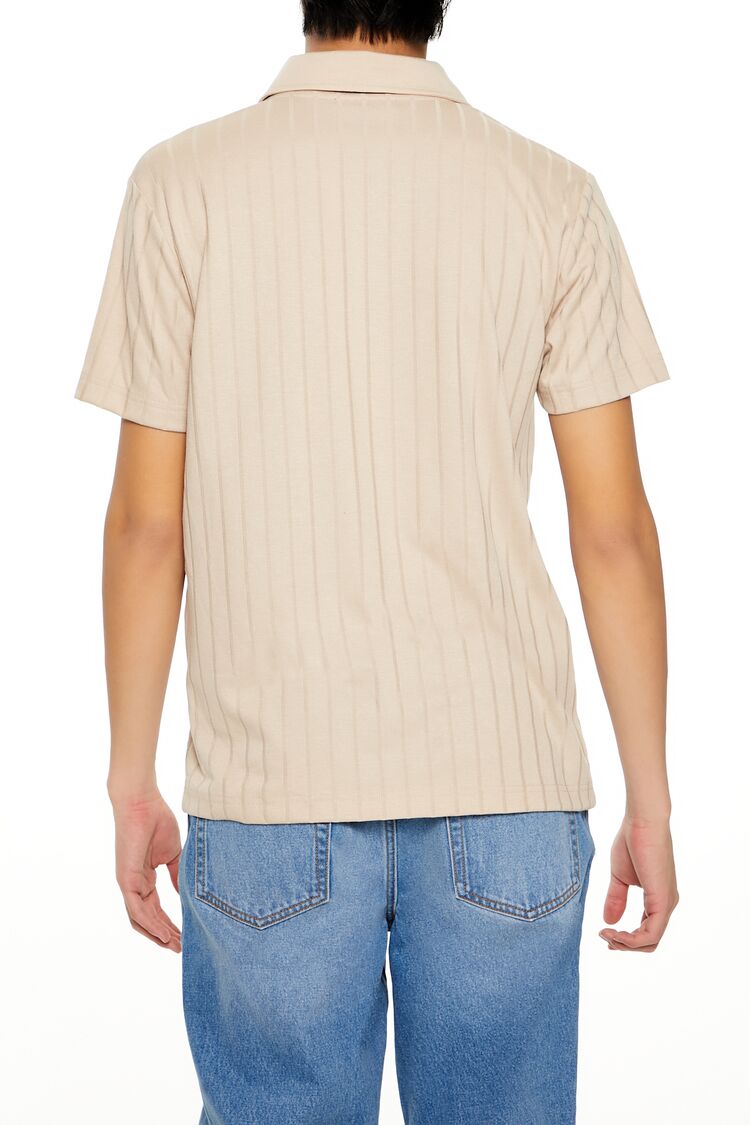 Striped Split-Neck Polo Shirt