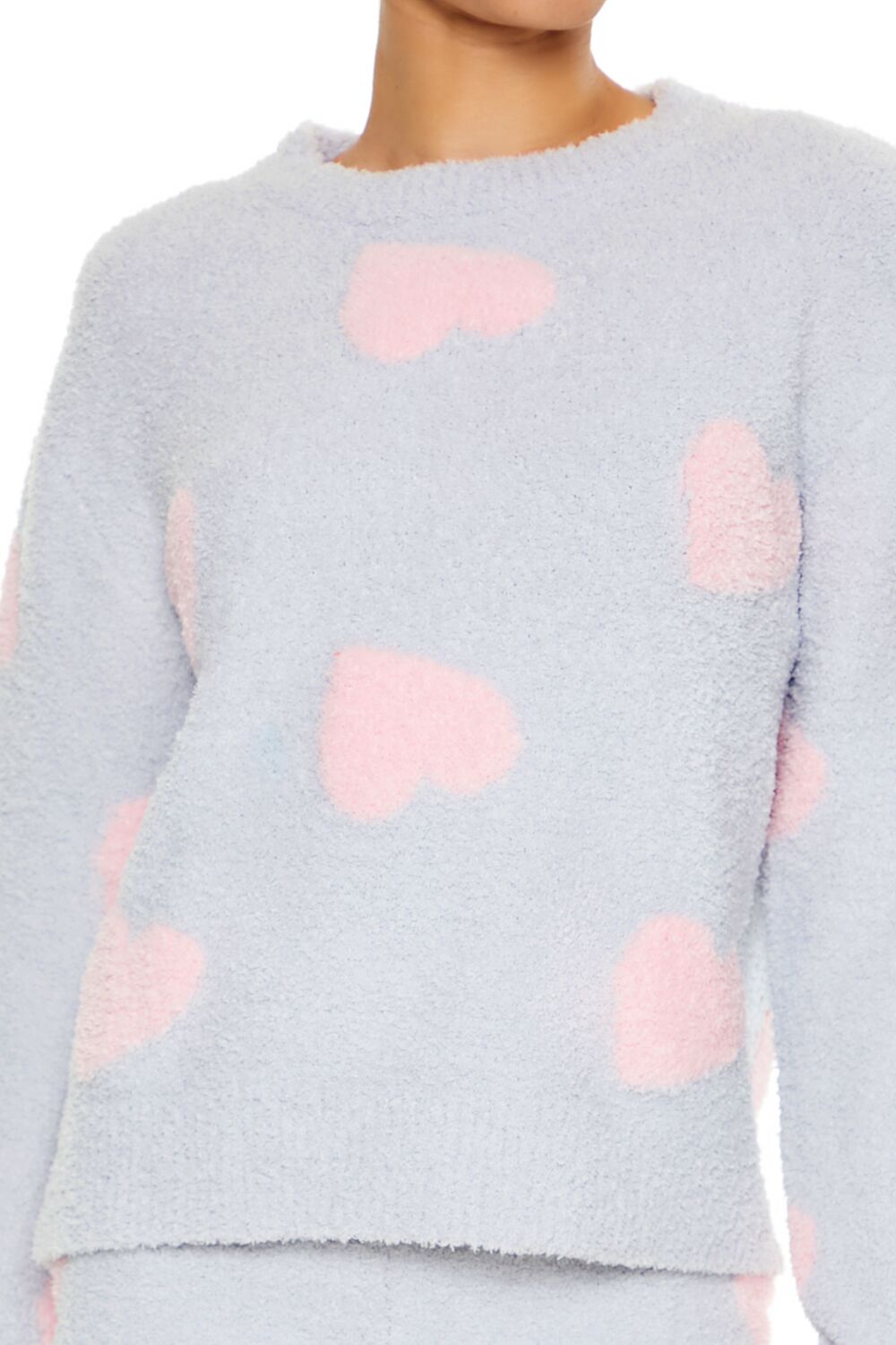 Heart Print Pajama Sweater