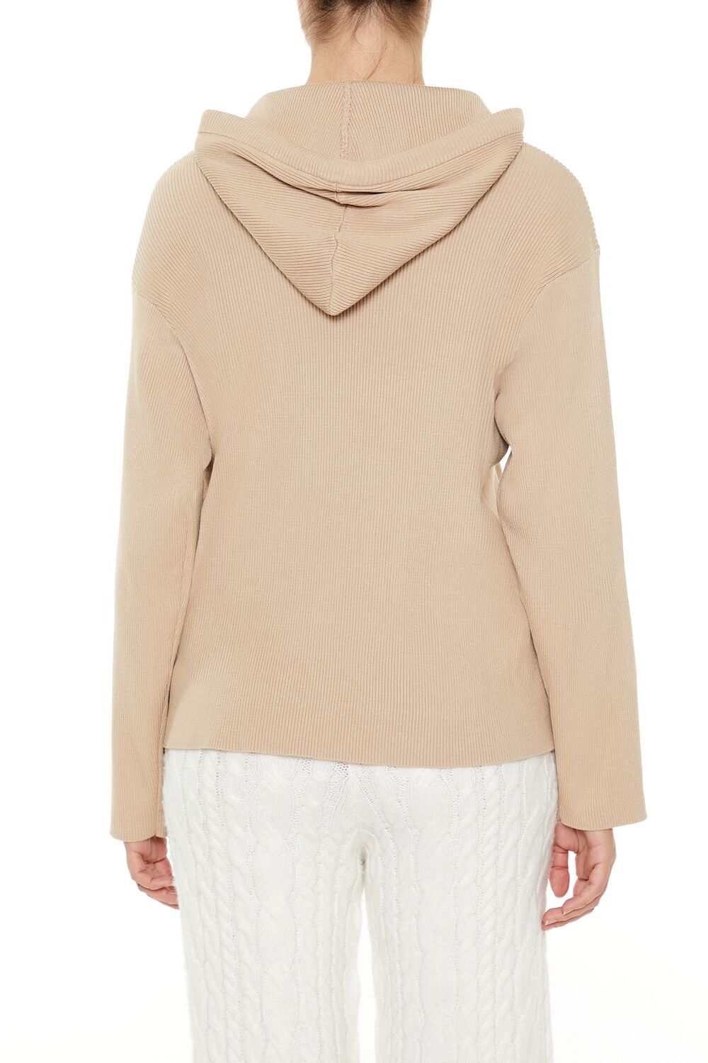 Sweater-Knit Drop-Sleeve Hoodie