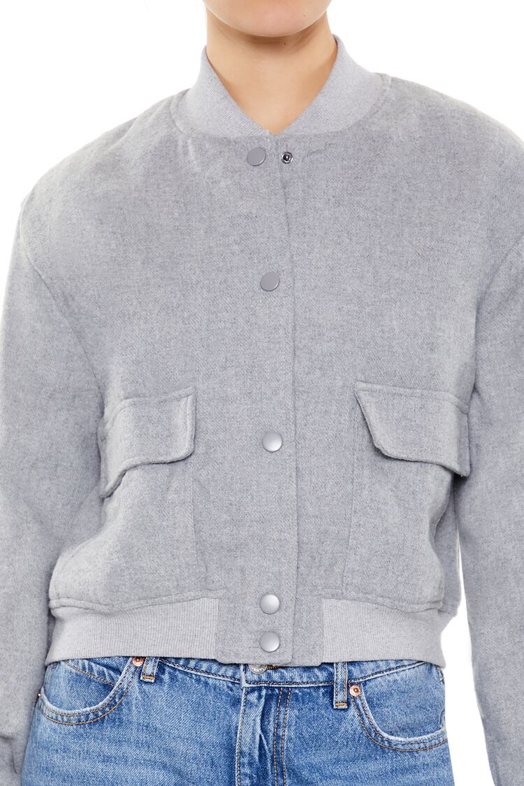 Button-Front Bomber Jacket