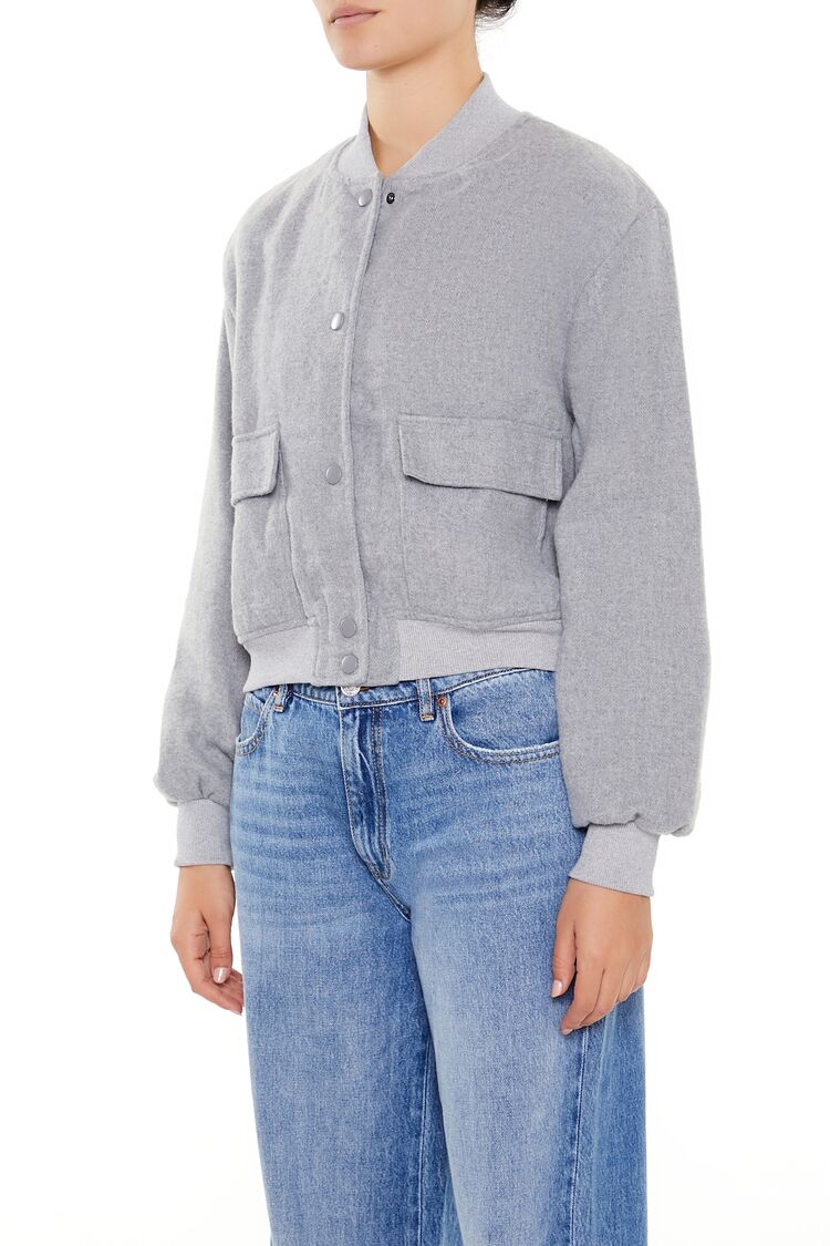 Button-Front Bomber Jacket