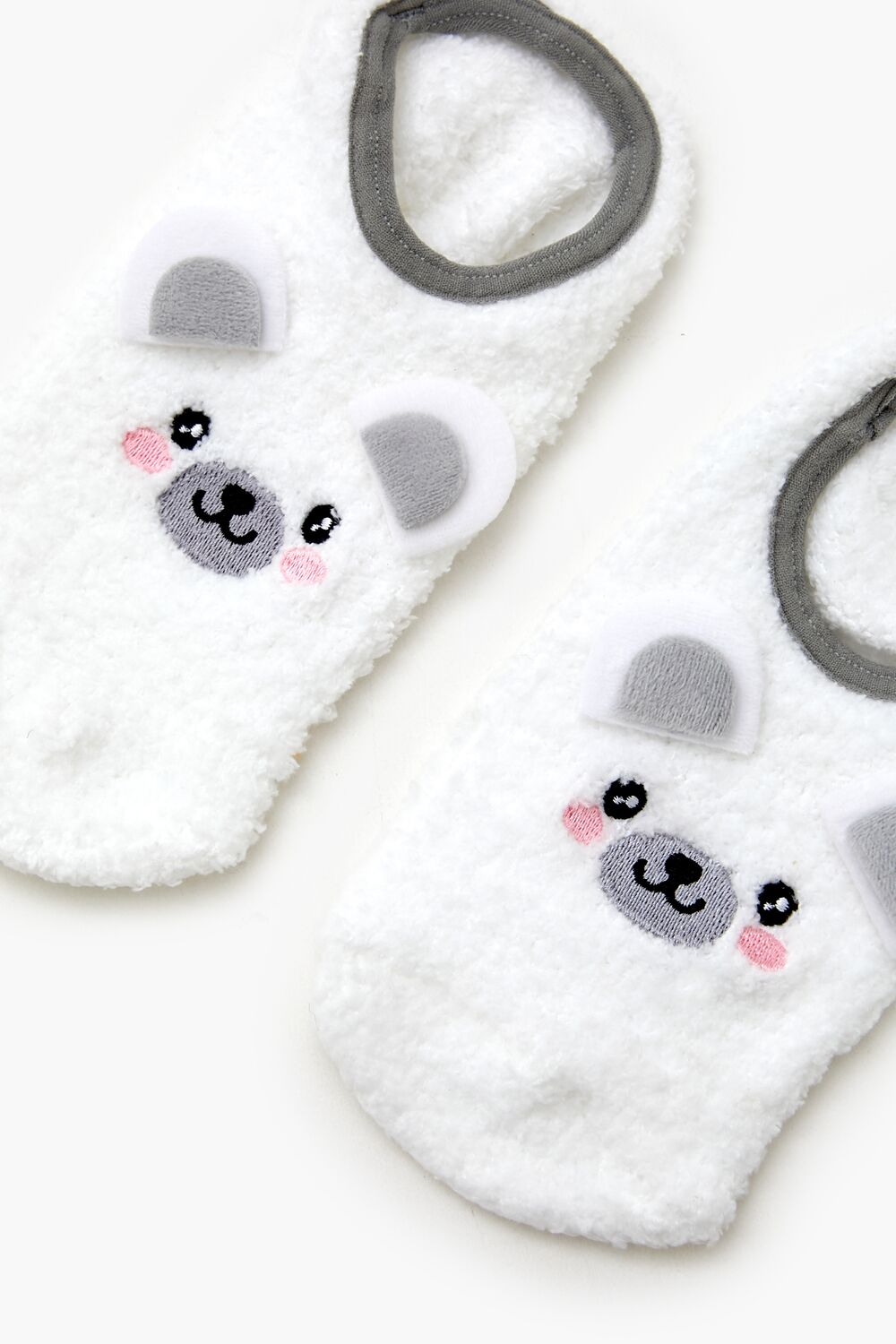 Plush Polar Bear No-Show Socks