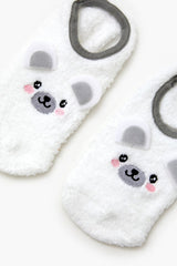 Plush Polar Bear No-Show Socks