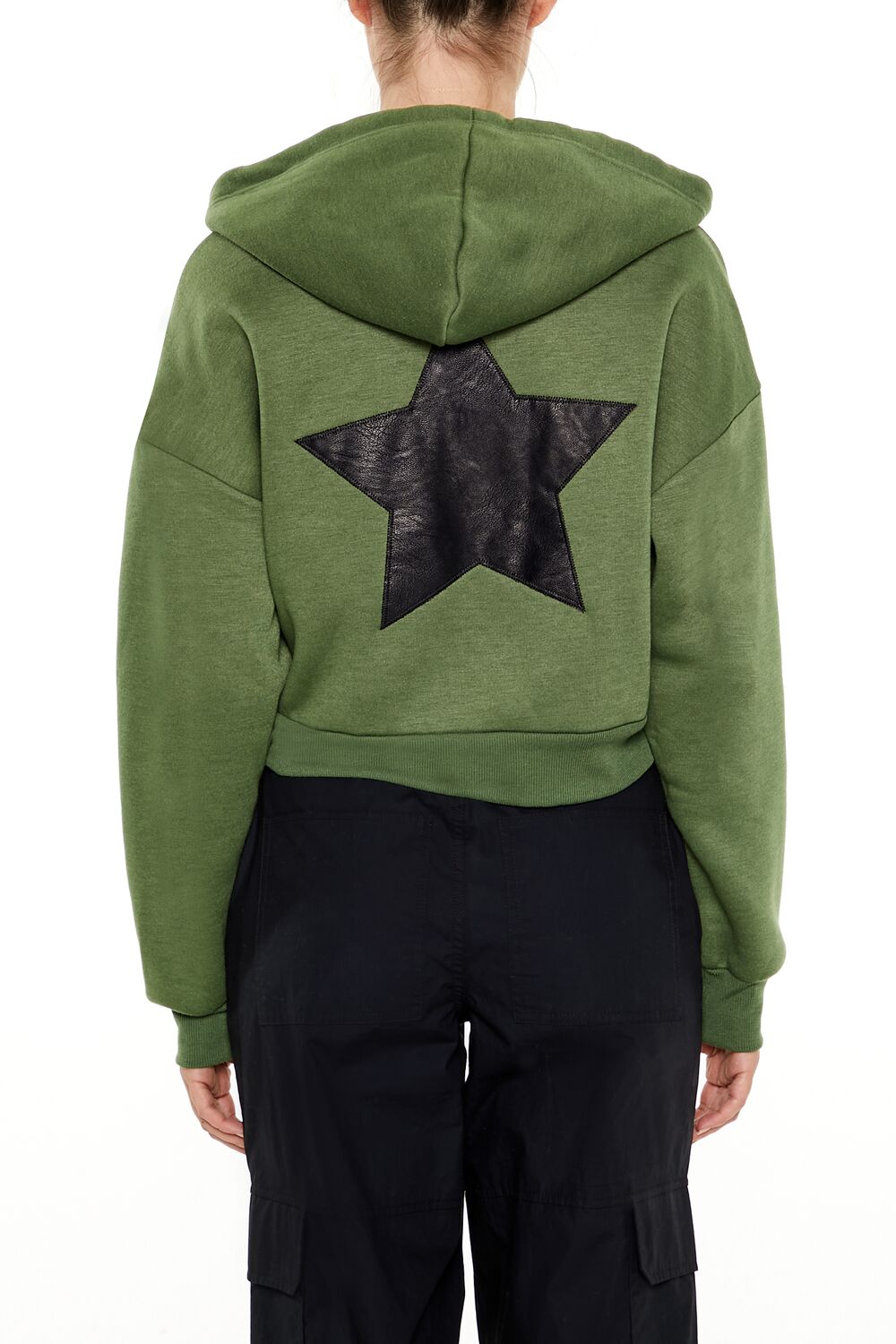 Star Patch Zip-Up Hoodie