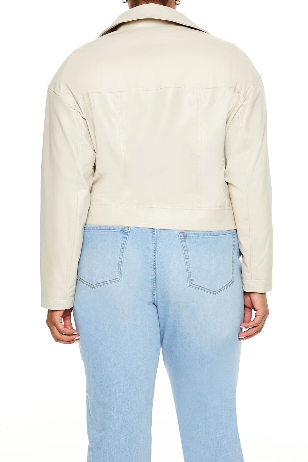 Plus Size Faux Leather Jacket