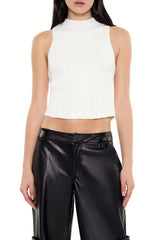 Ribbed Sweater-Knit Tank Top