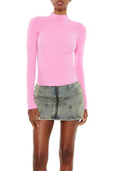 Ribbed Knit Mock Neck Sweater