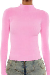 Ribbed Knit Mock Neck Sweater