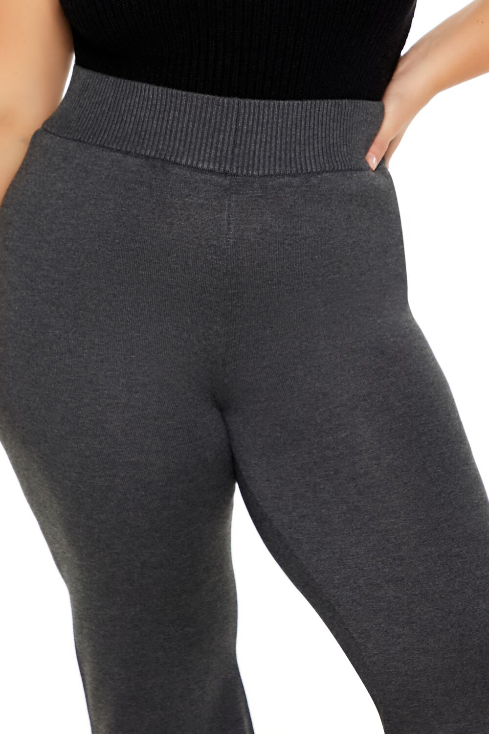 Plus Size Sweater-Knit Flare Pants