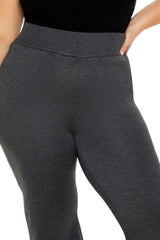 Plus Size Sweater-Knit Flare Pants
