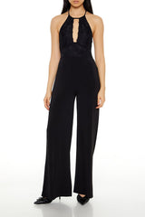 Lace Halter Wide-Leg Jumpsuit